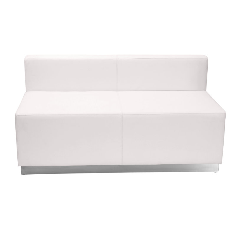 Configuration de réception modulaire 9 pièces Hercules Alon LeatherSoft avec dossier et siège tendus, Blanc