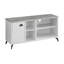  Meuble télé 47 po avec rangement ouvert et fermé en bois gris et blanc