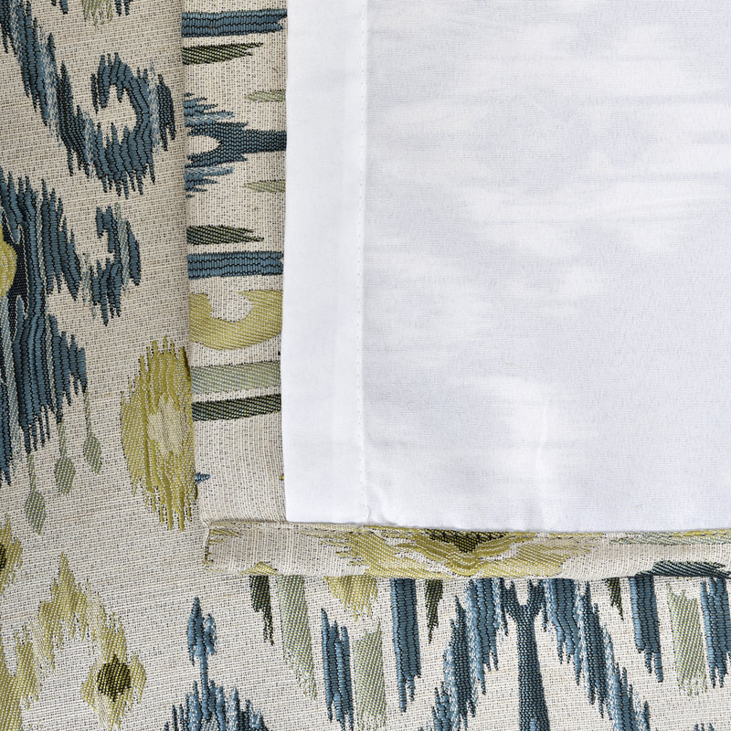 Euh Room Darkening Curtain Single Panel, Teal/Lime