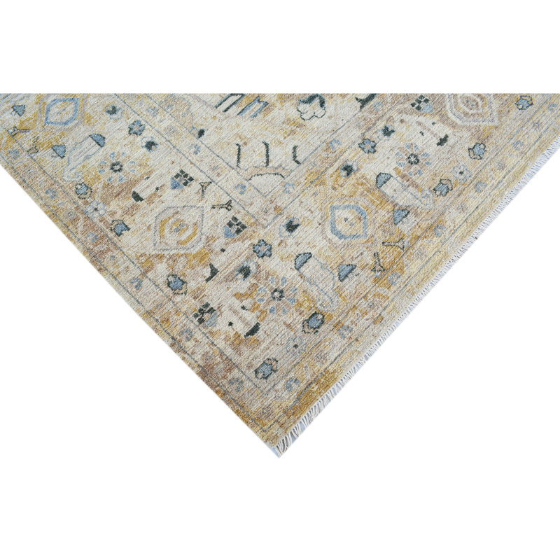 Handmade Wool Abstract Area Rug, Rectangle 6' x 9'