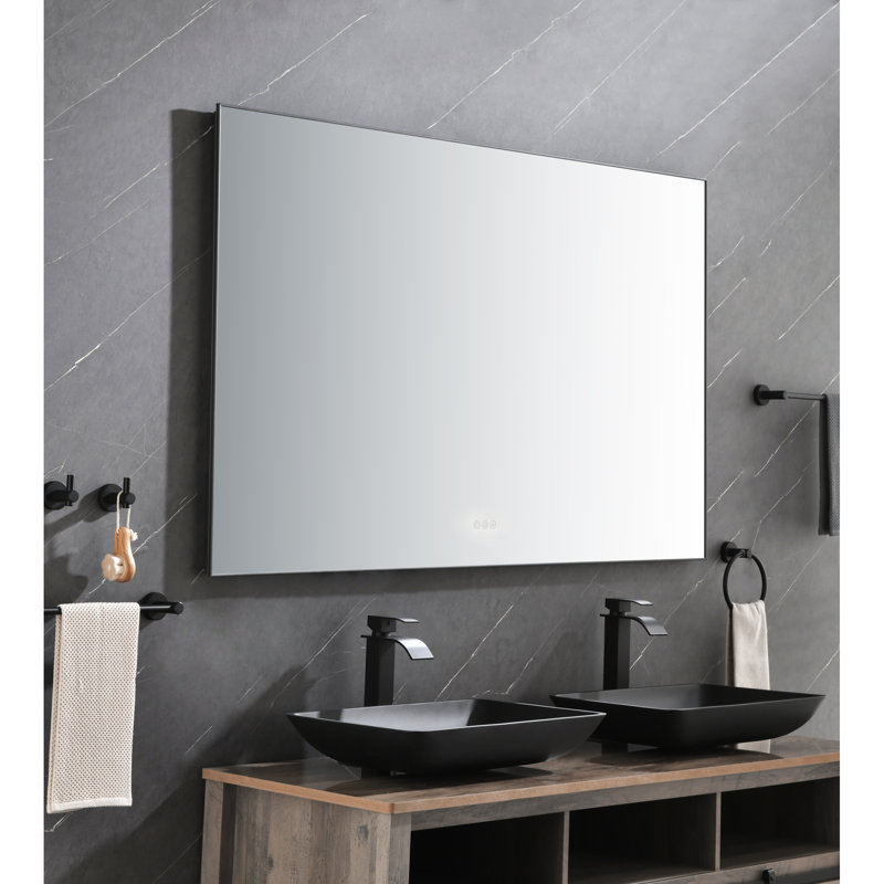 Miroir d'appoint moderne avec éclairage réglable et antibuée