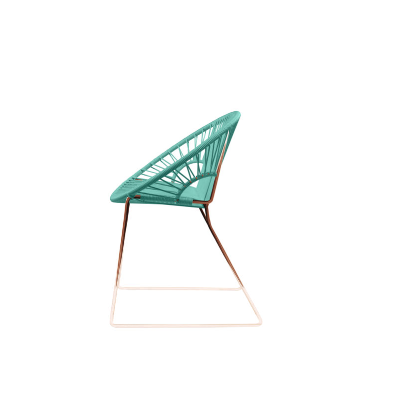 Chaise de patio Puerto, Turquoise / Cuivre