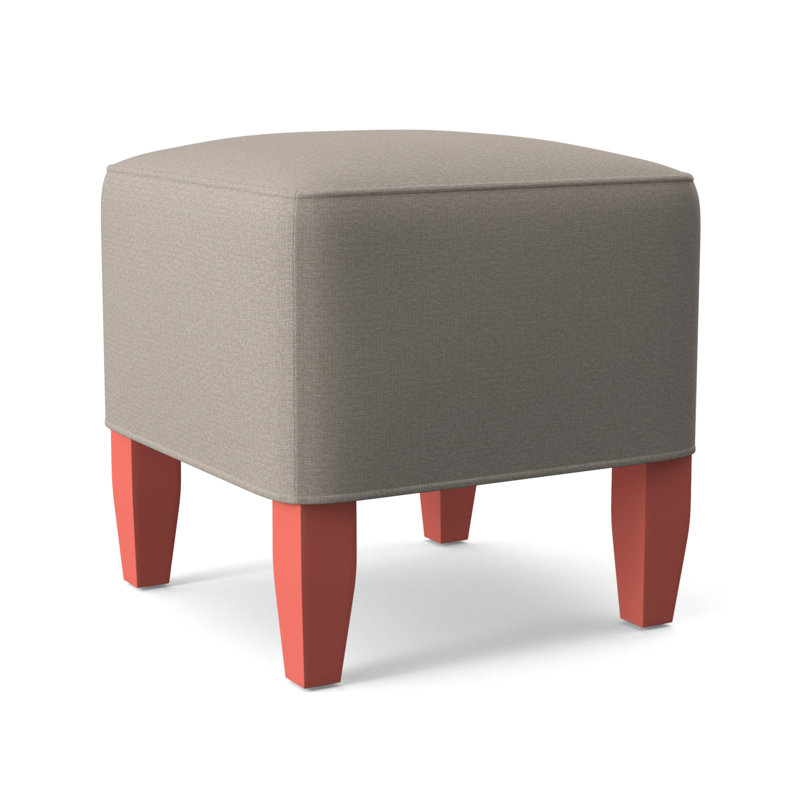 Brooklyn Upholstered Ottoman, Beige Performance Fabric; 0851-73, Honey Finish