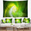 Tapisserie verte à motif abstrait fractal-28496110