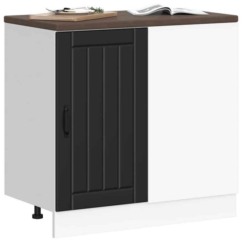 Takai Kitchen Base Cabinet "Lucca" Engineered Wood, black