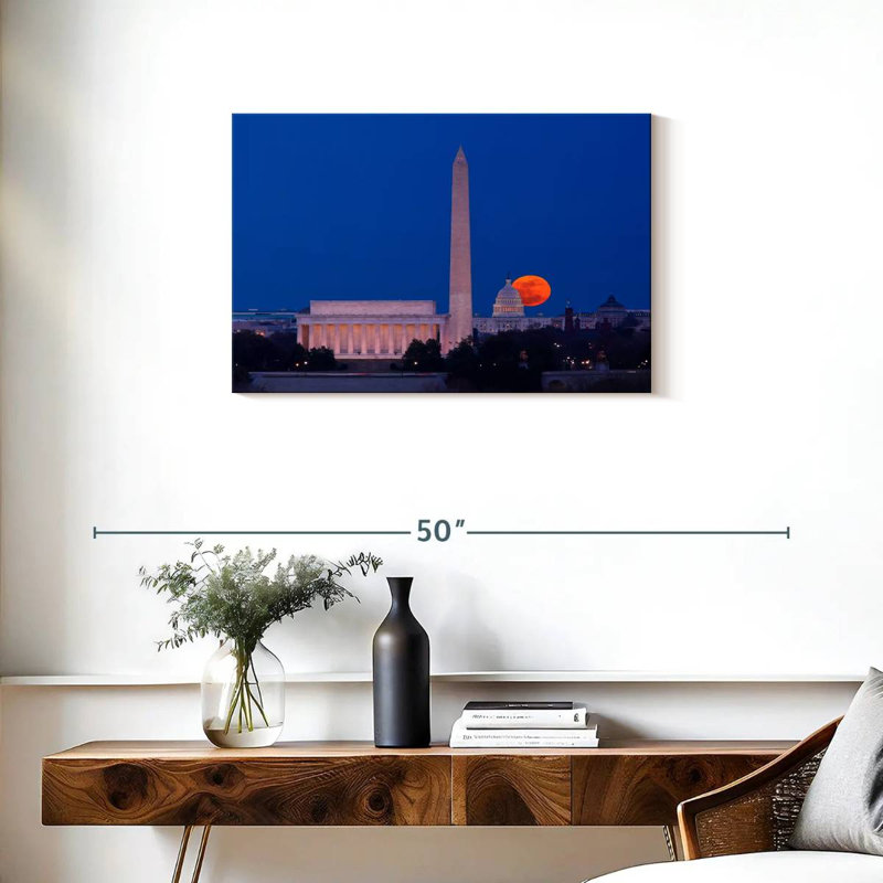 Sirécis récolte lune sur Washington DC, H 20 po x l 30 po