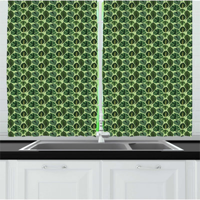 Floral Tailored Kitchen Curtain