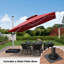 Parasol carré en porte-à-faux 11 pi avec base en tôle d'acier Zarnish-1262748687