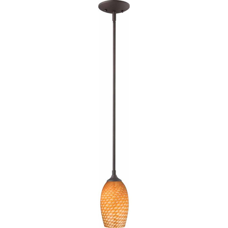 Abat-jour suspendu en verre ambré ovale H 8,5 po x l 5 po, Ambre