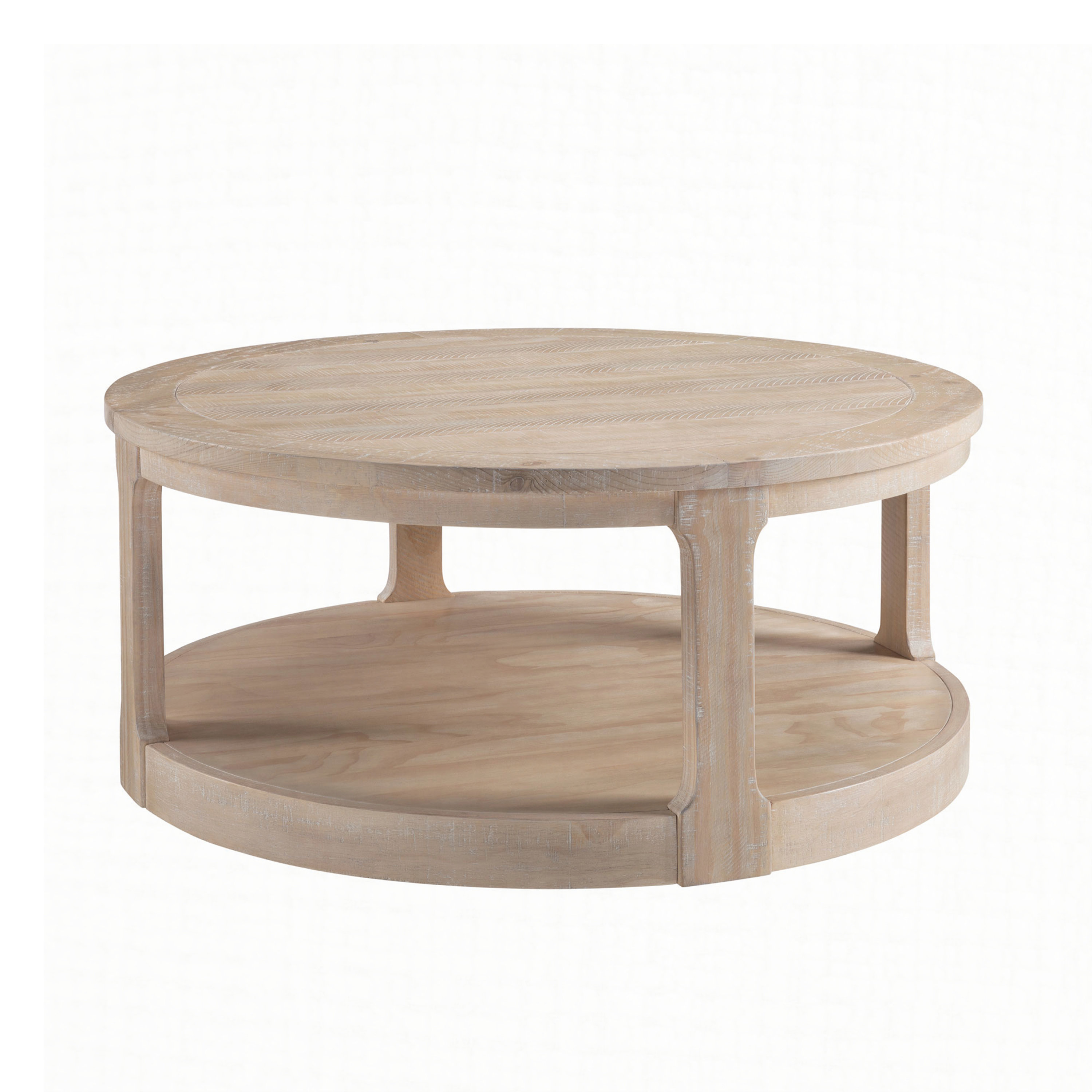 Gracie Oaks 40Inch Large Curved 2 Tier Traditional Round Circle Wooden ...