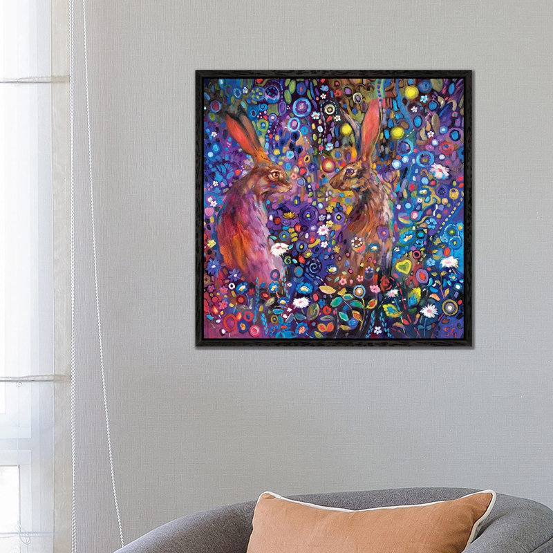 The Garden Of Delights by Sue Gardner - Painting on Canvas, Black Framed, 66.04 cm H x 66.04 cm W
