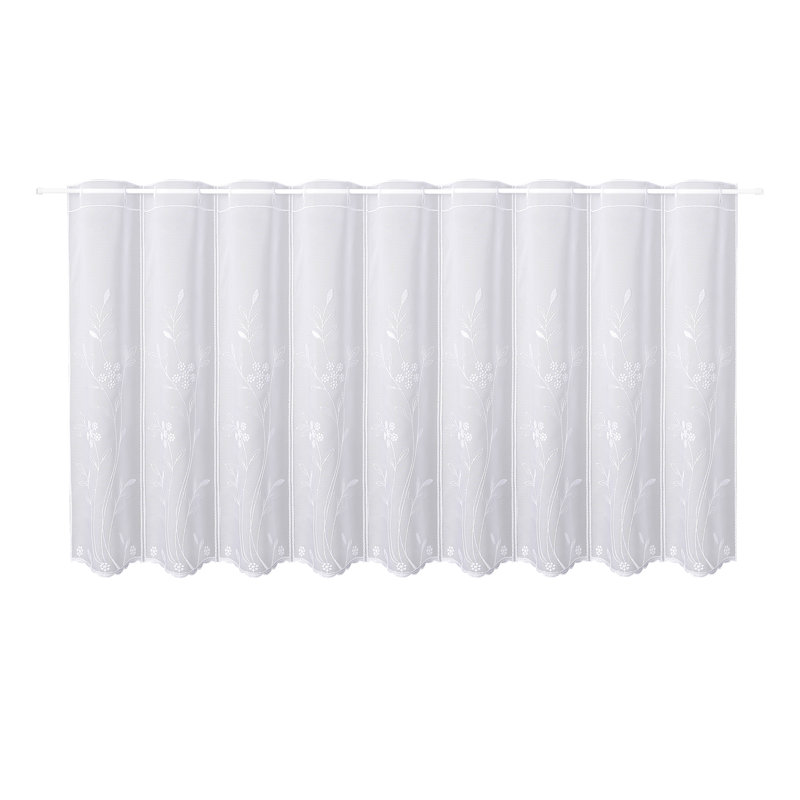 Asuncion Scalloped Cafe Curtain, 45cm H x 100cm W