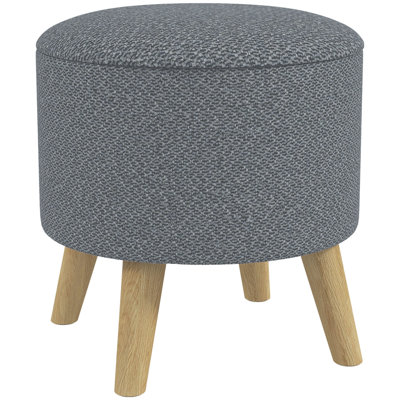 HOMCOM Storage Ottoman, Round Stool Chair With Cushioned Top by George Oliver