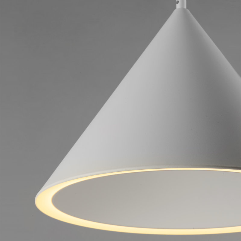 Luminaire suspendu conique 1 lumière Hannigan, Blanc