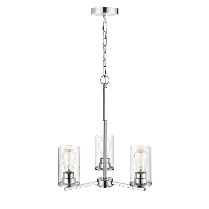 Lustre traditionnel unique à 3 lumières Verlana, Chrome