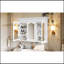 Armoire à pharmacie 40 "avec miroir, armoire de rangement pour salle de bain avec porte miroir et tablettes, armoire de salle de bain murale avec portes en verre