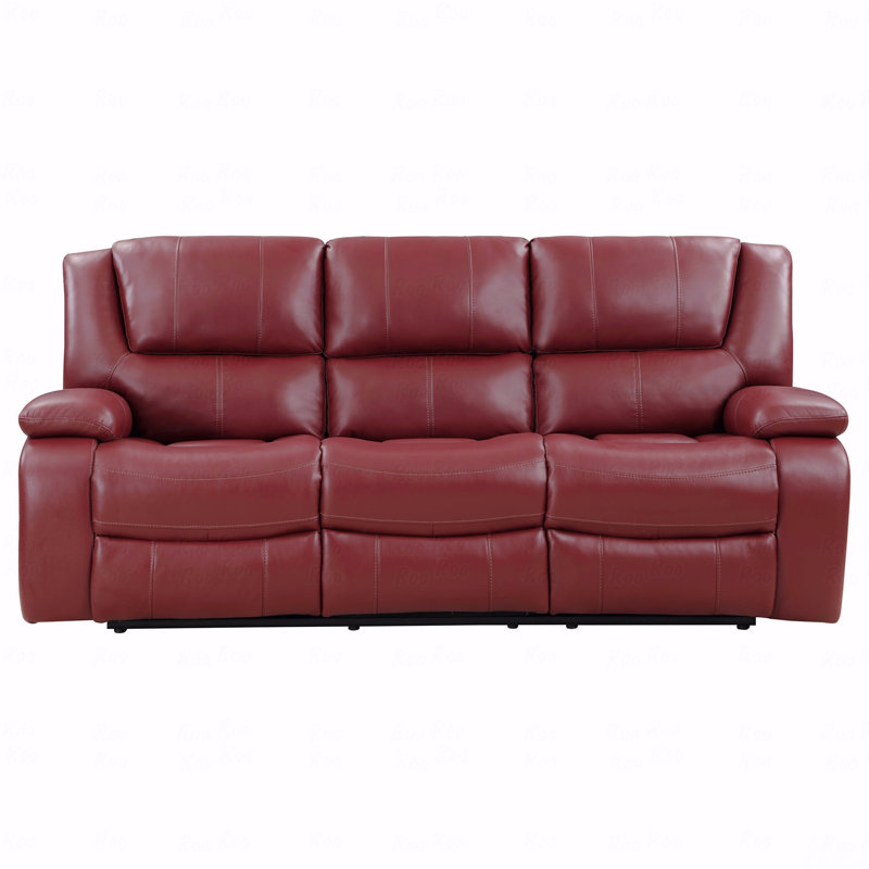 Upholstered Motion Reclining Sofa, Red