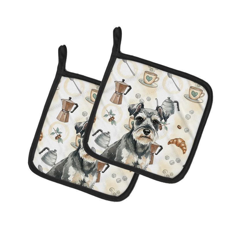 Paire de porte-cafetières miniature Schnauzer