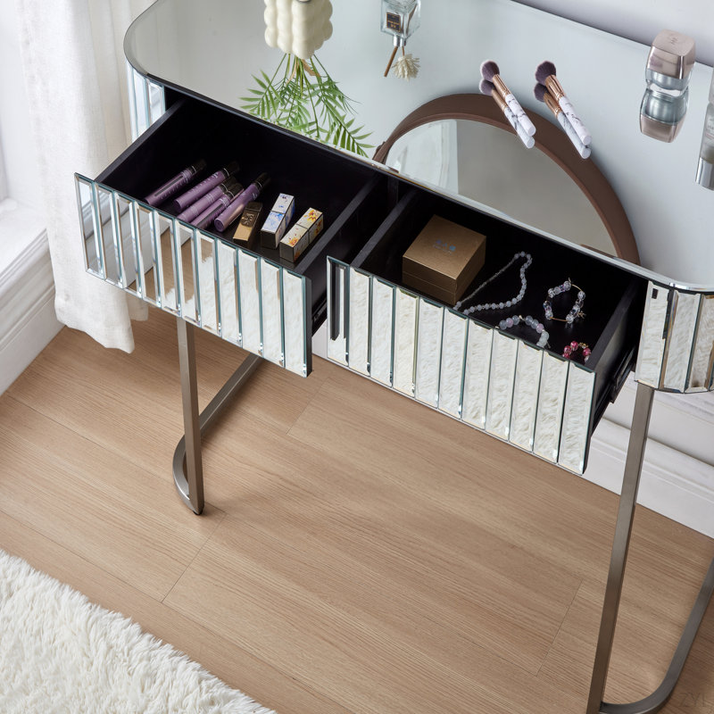 Coiffeuse Outenbrook, Argenté / blanc