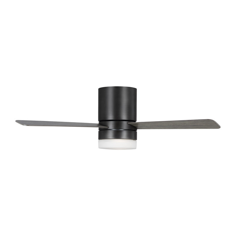 Ventilateur de plafond avec lumières DEL Kris, 44", Gris clair / chêne vieilli, Étain vieilli