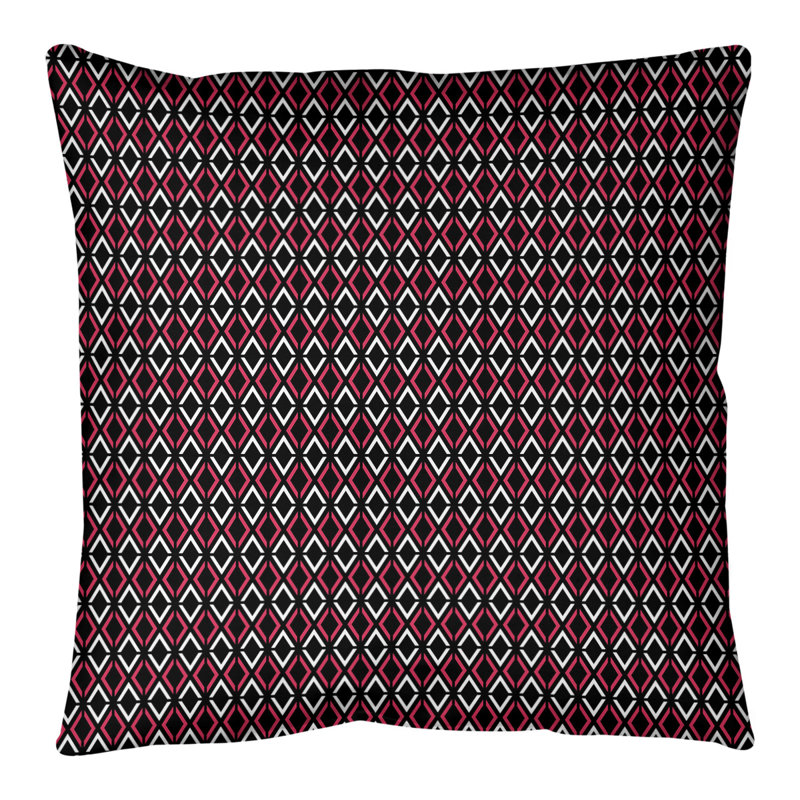 Coussin Katelyn Elizabeth, 40 po x 40 po, Noir / rouge