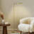Leaf 53 in. Industrial Vintage Gold Floor Lamp with Metal Shade and 3-Way Dimming Options, Integrated LED-2686922