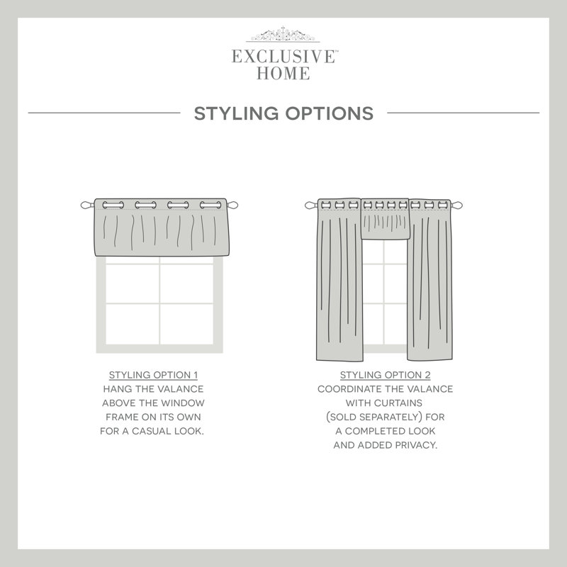 Jianyu Solid Colour Tailored 54'' W Window Valance, Natural