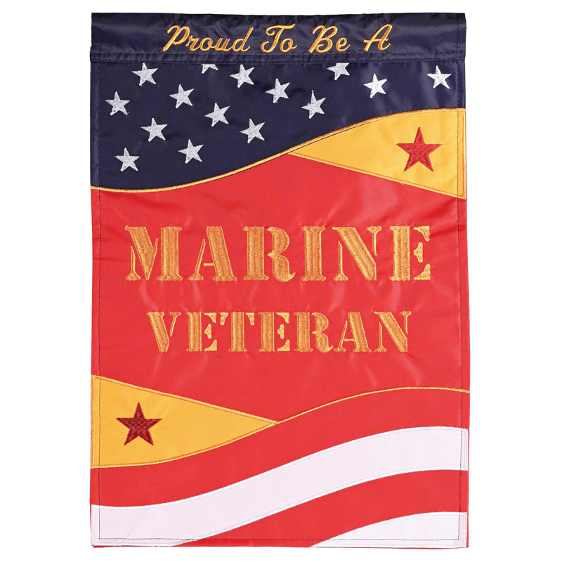 Drapeau de jardin en polyester 18 x 13 po Proud to be Marine