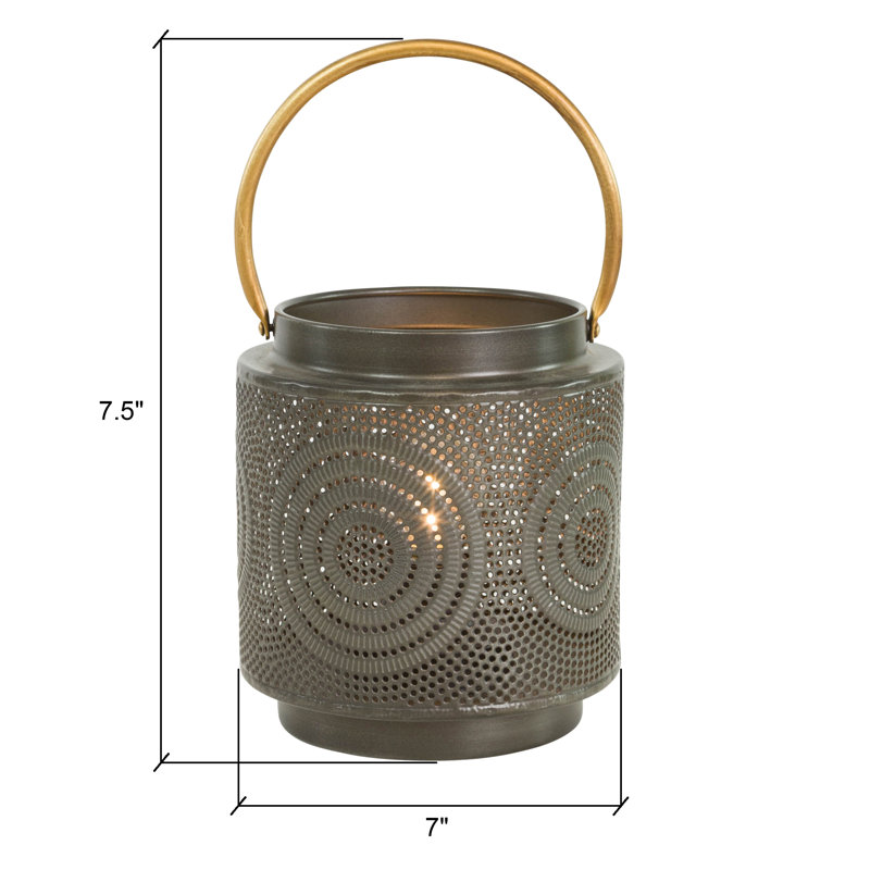Julissa Round Black Metal Outdoor Lantern with Bulb