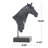 Cleaster Resin Horse Decorative Black Sculpture with Black Rectangular Base
