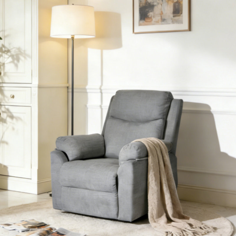 75cm Wide Chenille Wall Recliner Standard Recliner, Grey