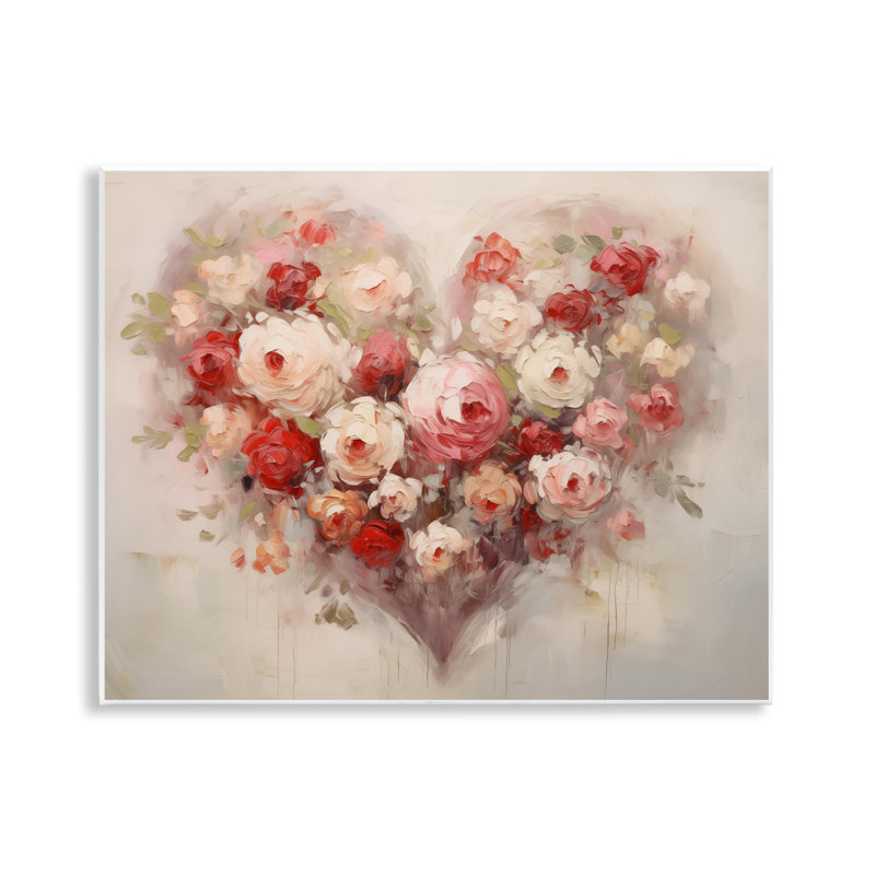 «Valentine Roses Heart», plaque murale par Arlington Prints