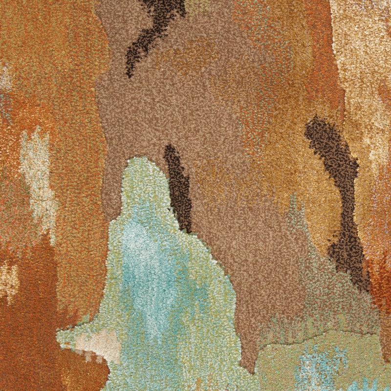 Tapis brun moderne fait à la main Versailles, Rectangle 7 pi 9 po x 9 pi 9 po