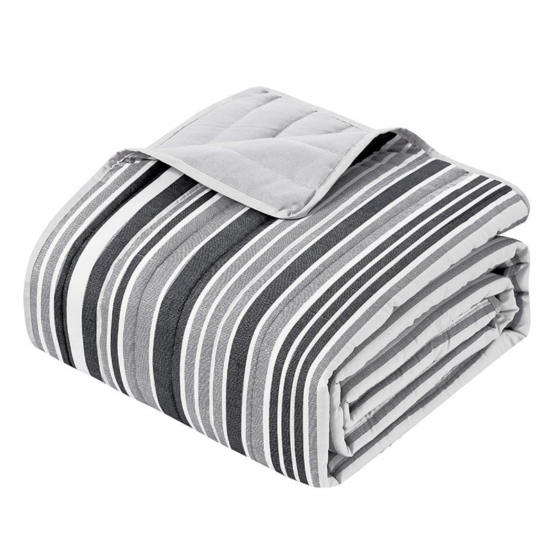 Robicheaux Polyester Striped Comforter, Full/Queen Comforter + 4 Shams