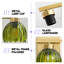 Éclairage pour meuble-lavabo à 5 lumières à intensité variable avec abat-jour tulipe floral rétro vert-967659413-958535713