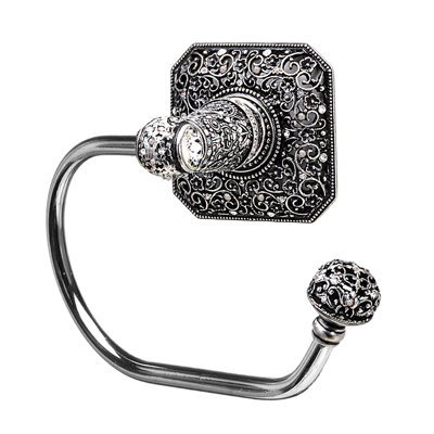 Juliane Grace  swing tissue smooth ring right with 131 Swarovski Clear Crystals in Oil Rub Bronze
