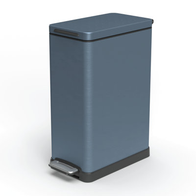 12 Gallon Stainless Steel Kitchen Trash Can with Step-On Pedal and Slow Closing Lid
