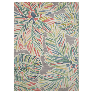 Tapis intérieur / extérieur floral lavable à la machine Kivett