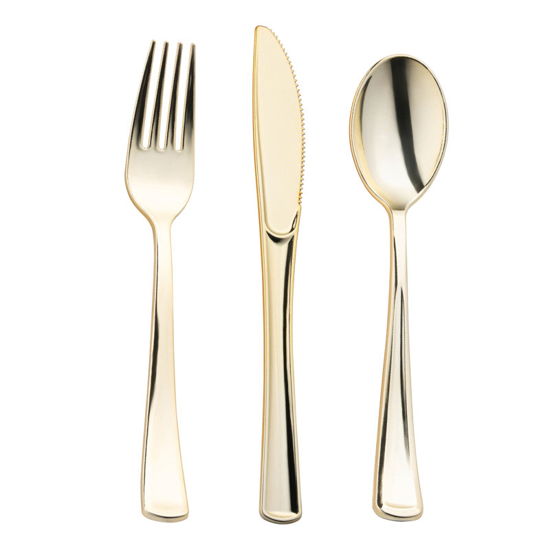 Ensemble de couverts en plastique Gold Classic