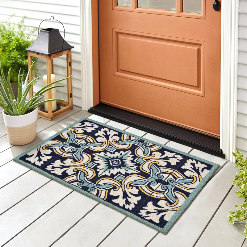 Tapis bleu touffeté à la main Demirhan, Rectangle 8 pi 3 po x 11 pi 6 po