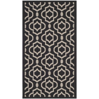 Mandel Rectangle Geometric Hand Woven Indoor / Outdoor Area Rug