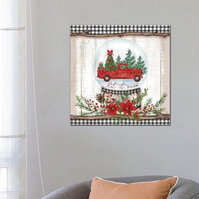 Let It Snow Red Truck by Mollie B. - 1 Piece Wrapped Canvas Wall Art