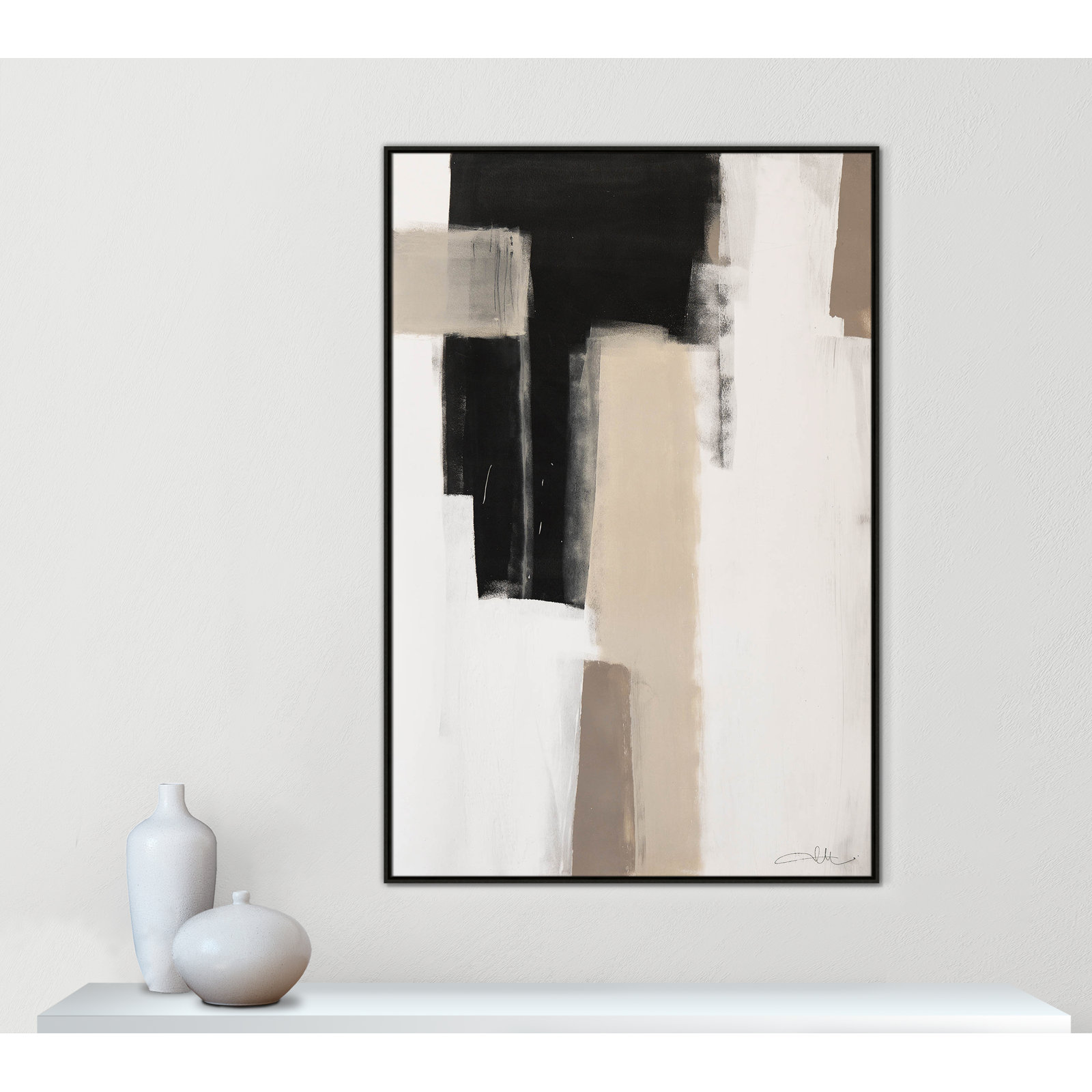 Calvin "Earth Scapes I" Print, No Mat, Espresso Floater Framed, 61.5" H x 41.5" W x 2" D