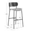 Ensemble de 2 tabourets de bar industriels noirs avec dossier en bois LINCOLN