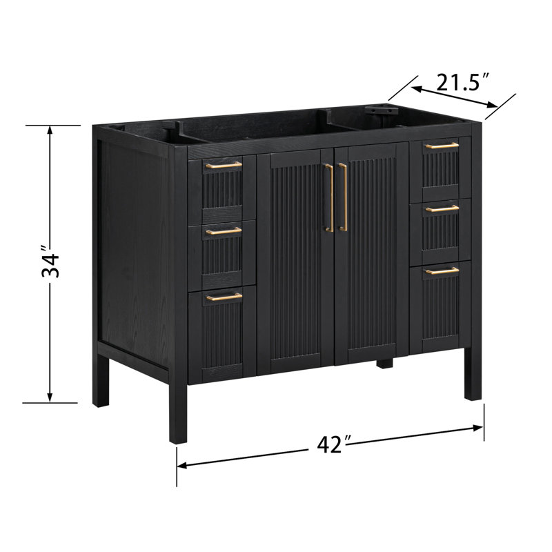 Luka 42 in. Single Sink Bathroom Vanity in Black Oak