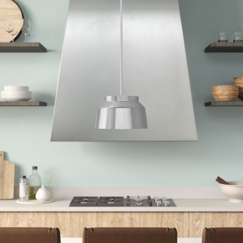 Mid-Century Modern Dove Grey Aluminum Pendant Light with Glass Shading