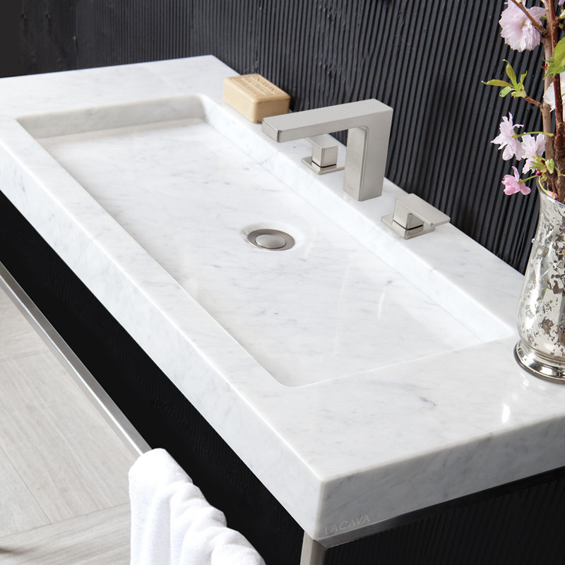 Libera 42'' L Bathroom Sink, 8" Centers, Bianco