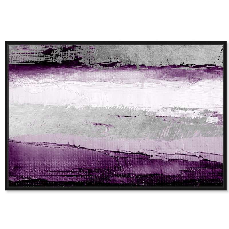 «Abstract Envision and Elevate Violet», impression, Cadre blanc, H 24 po x l 36 po, Noir