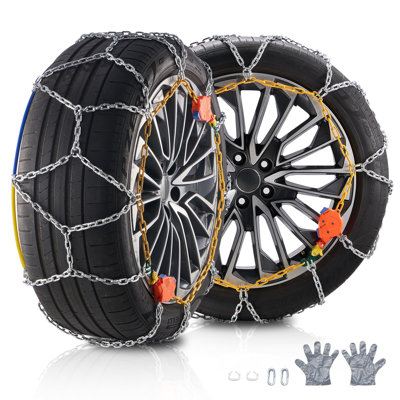 Chaînes à neige à serrage automatique, chaînes de roue de traction en maille de diamant pour antidérapant, chaînes de pneus en acier allié pour pneus 265 / 75-15, 265 / 75-16, LT265 / 75-16, 255 / 75-17, LT255 / 75-17 , 275 / 45-22, 265 / 70-16