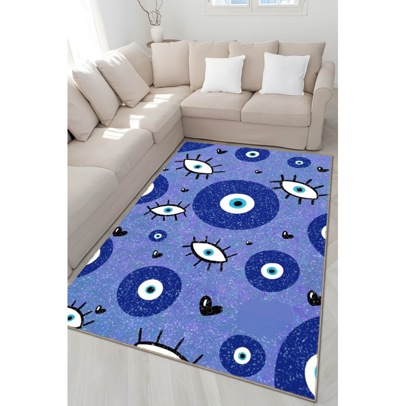 Tapis bleu lavable, Sous-tapis carré 3 pi 3 po inclus